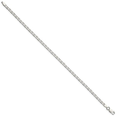 Sterling Silver 3mm Flat Anchor Chain Anklet - 2