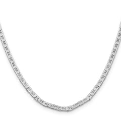 Sterling Silver Rhodium-plated 3mm Flat Anchor Chain - 2