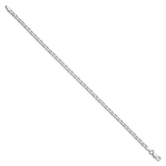 Sterling Silver Rhodium-plated 3mm Flat Anchor Chain Anklet - 2