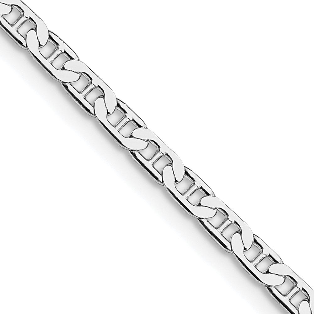 Sterling Silver Rhodium-plated 3mm Flat Anchor Chain - 6