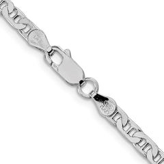 Sterling Silver Rhodium-plated 3.75mm Flat Anchor Chain