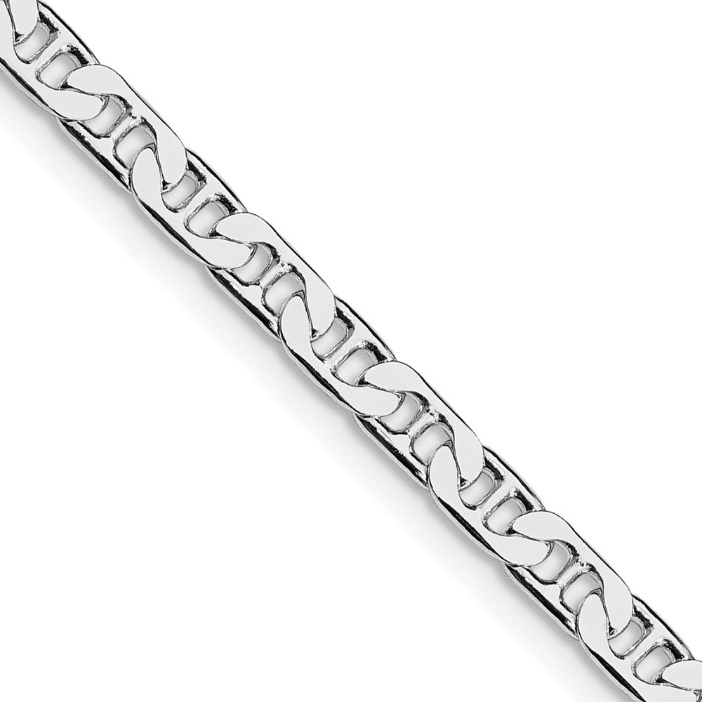 Sterling Silver Rhodium-plated 3.75mm Flat Anchor Chain