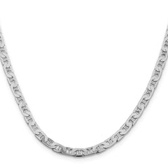 Sterling Silver Rhodium-plated 4.5mm Flat Anchor Chain