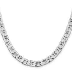 Sterling Silver Rhodium-plated 6.5mm Flat Anchor Chain