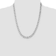 Sterling Silver Rhodium-plated 6.5mm Flat Anchor Chain