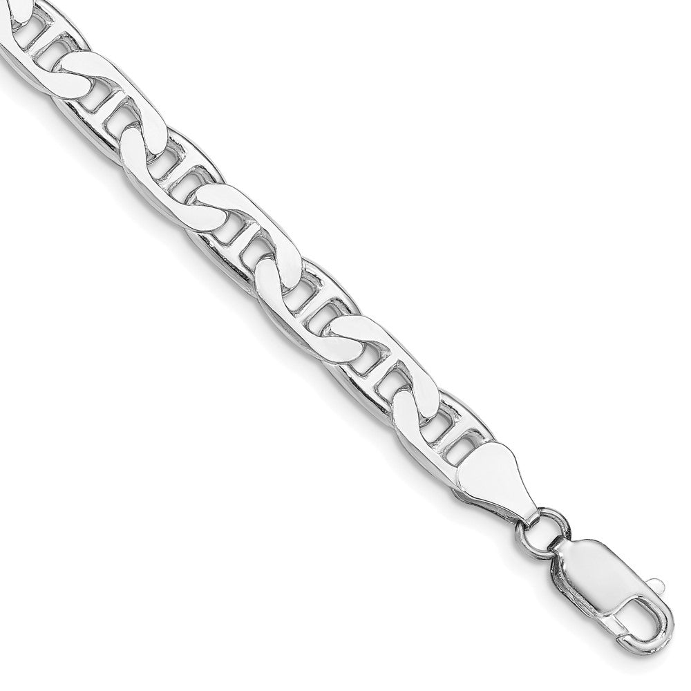 Sterling Silver Rhodium-plated 6.5mm Flat Anchor Chain - 5