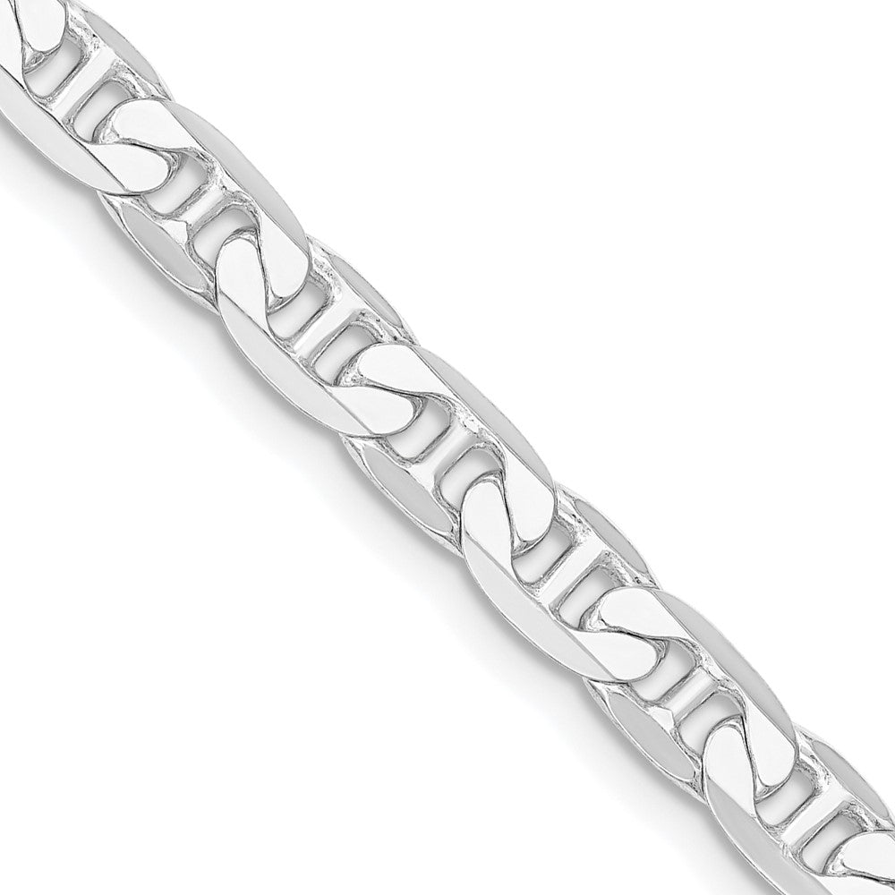 Sterling Silver Rhodium-plated 7mm Flat Anchor Chain - 5