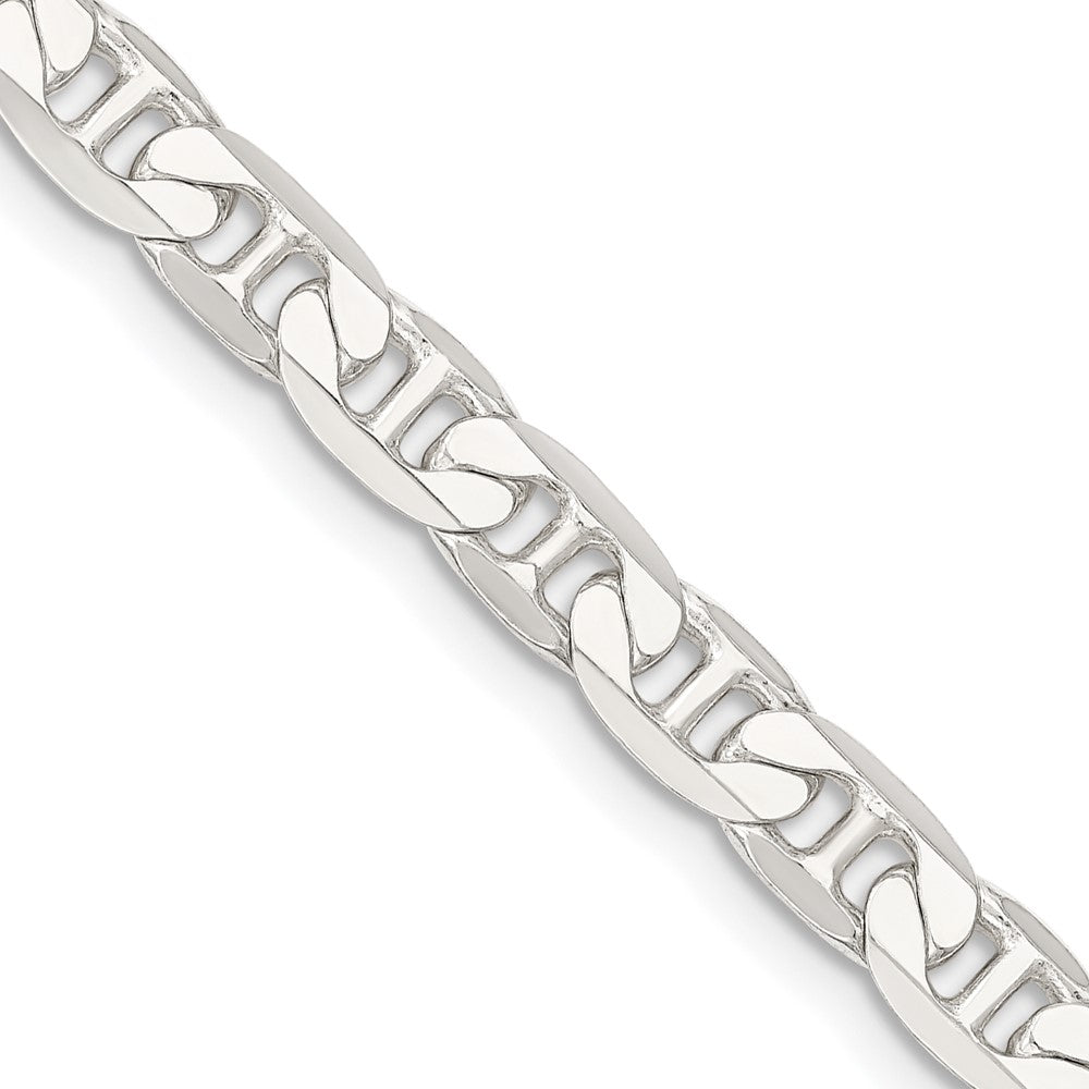 Sterling Silver 7mm Flat Anchor Chain - 6