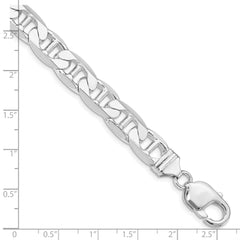 Sterling Silver Rhodium-plated 9.5mm Flat Anchor Chain - 5
