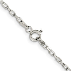 Sterling Silver 2.2mm Diamond-cut Long Link Cable Chain - 8