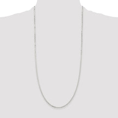 Sterling Silver Rhodium-plated 2.2mm Diamond-cut Long Link Cable Chain - 9