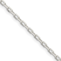 Sterling Silver 2.2mm Diamond-cut Long Link Cable Chain - 6