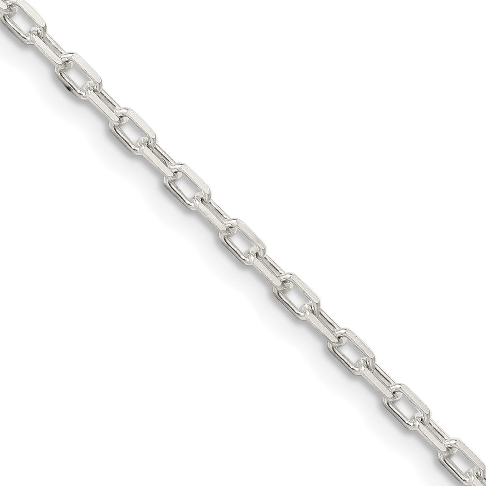 Sterling Silver 2.2mm Diamond-cut Long Link Cable Chain - 5