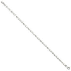Sterling Silver 2.9mm Diamond-cut Long Link Cable Chain - 8