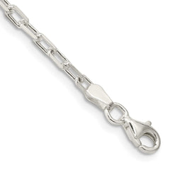 Sterling Silver 2.9mm Diamond-cut Long Link Cable Chain - 8