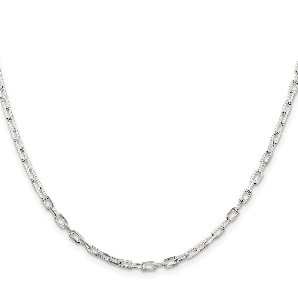 Sterling Silver Rhodium-plated 2.9mm Diamond-cut Long Link Cable Chain - 5