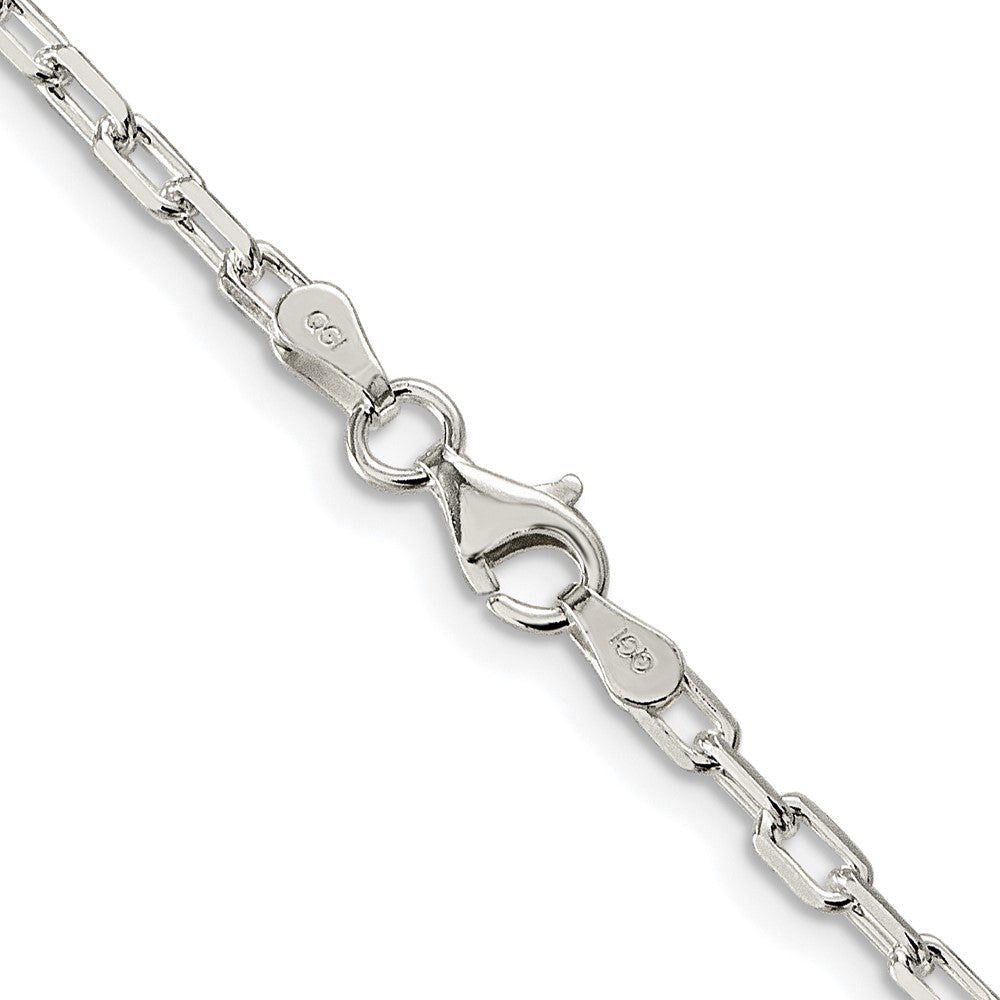 Sterling Silver Rhodium-plated 2.9mm Diamond-cut Long Link Cable Chain - 6