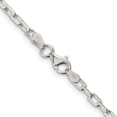 Sterling Silver Rhodium-plated 2.9mm Diamond-cut Long Link Cable Chain - 5