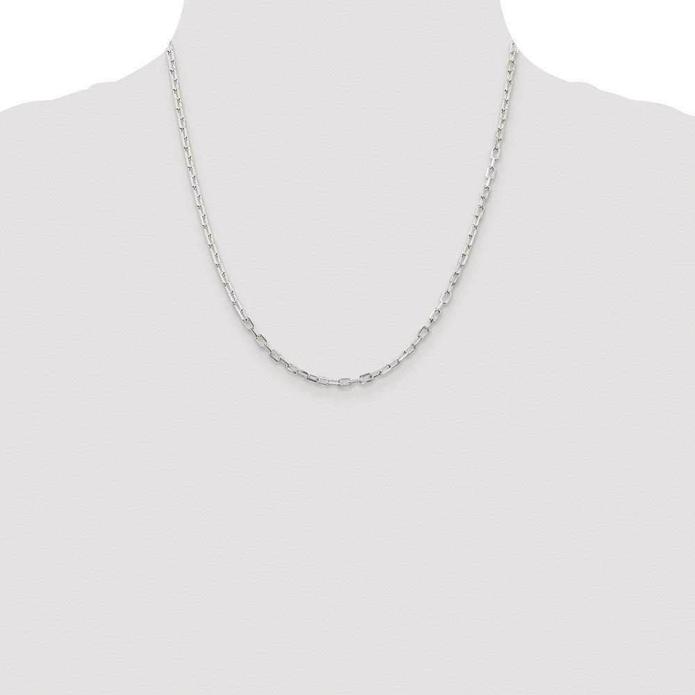 Sterling Silver Rhodium-plated 2.9mm Diamond-cut Long Link Cable Chain - 2
