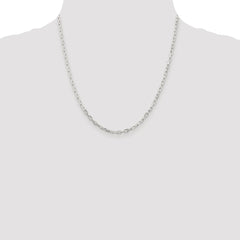 Sterling Silver Rhodium-plated 2.9mm Diamond-cut Long Link Cable Chain - 2