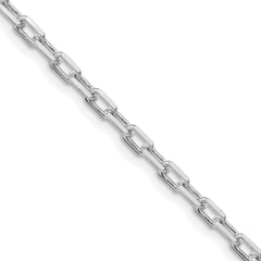 Sterling Silver Rhodium-plated 2.9mm Diamond-cut Long Link Cable Chain - 7