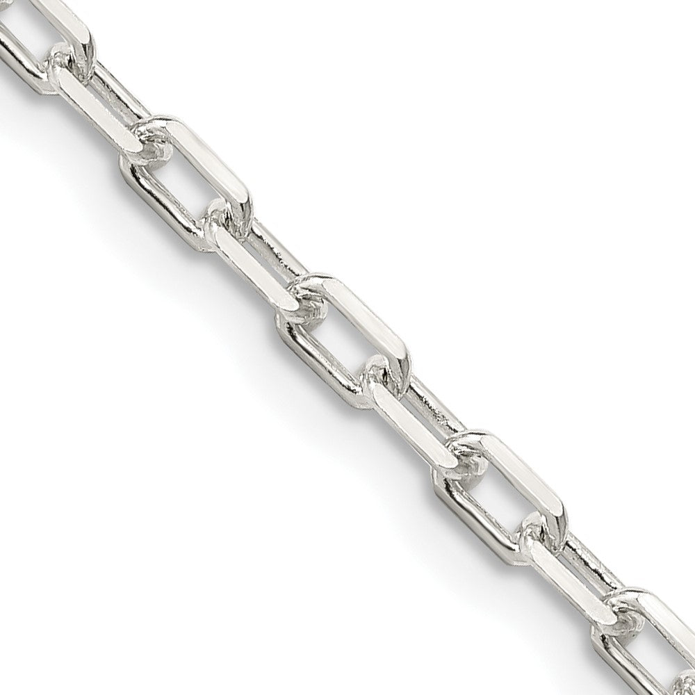 Sterling Silver 2.9mm Diamond-cut Long Link Cable Chain - 5