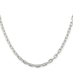 Sterling Silver 3.75mm Diamond-cut Long Link Cable Chain - 7