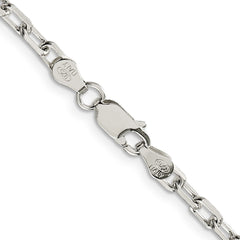 Sterling Silver 3.75mm Diamond-cut Long Link Cable Chain - 7