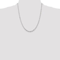 Sterling Silver 3.75mm Diamond-cut Long Link Cable Chain - 7