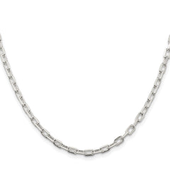 Sterling Silver Rhodium-plated 3.75mm Diamond-cut Long Link Cable Chain - 7