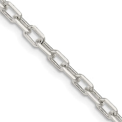 Sterling Silver 3.75mm Diamond-cut Long Link Cable Chain - 7