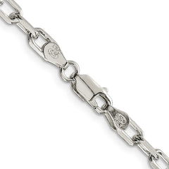 Sterling Silver 4.5mm Diamond-cut Long Link Cable Chain - 6