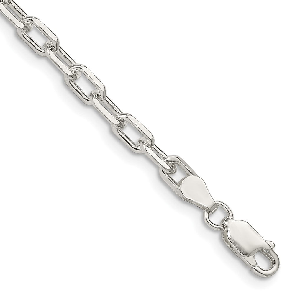 Sterling Silver 4.5mm Diamond-cut Long Link Cable Chain - 4