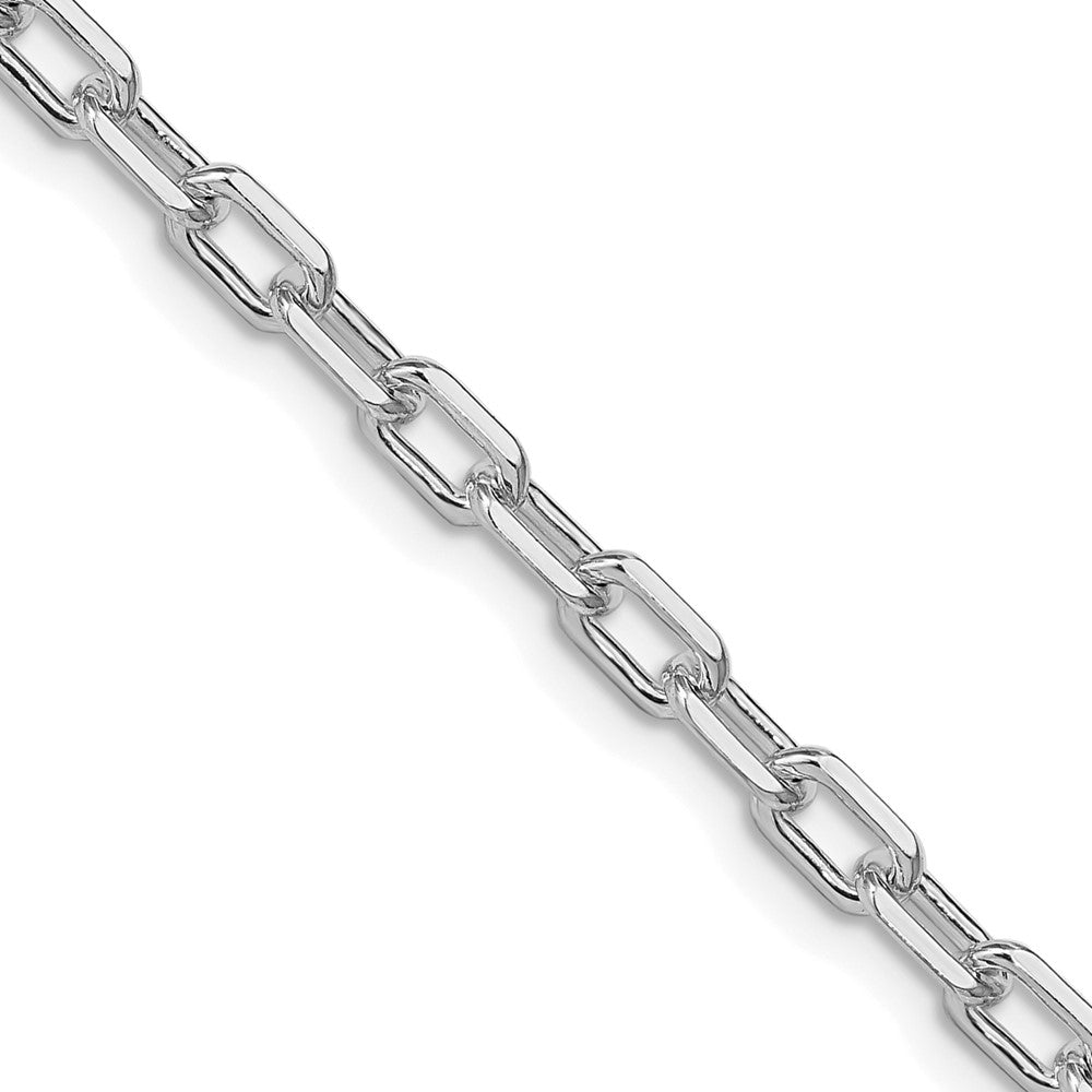 Sterling Silver Rhodium-plated 4.5mm Diamond-cut Long Link Cable Chain - 4