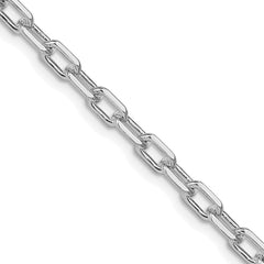 Sterling Silver Rhodium-plated 4.5mm Diamond-cut Long Link Cable Chain - 4