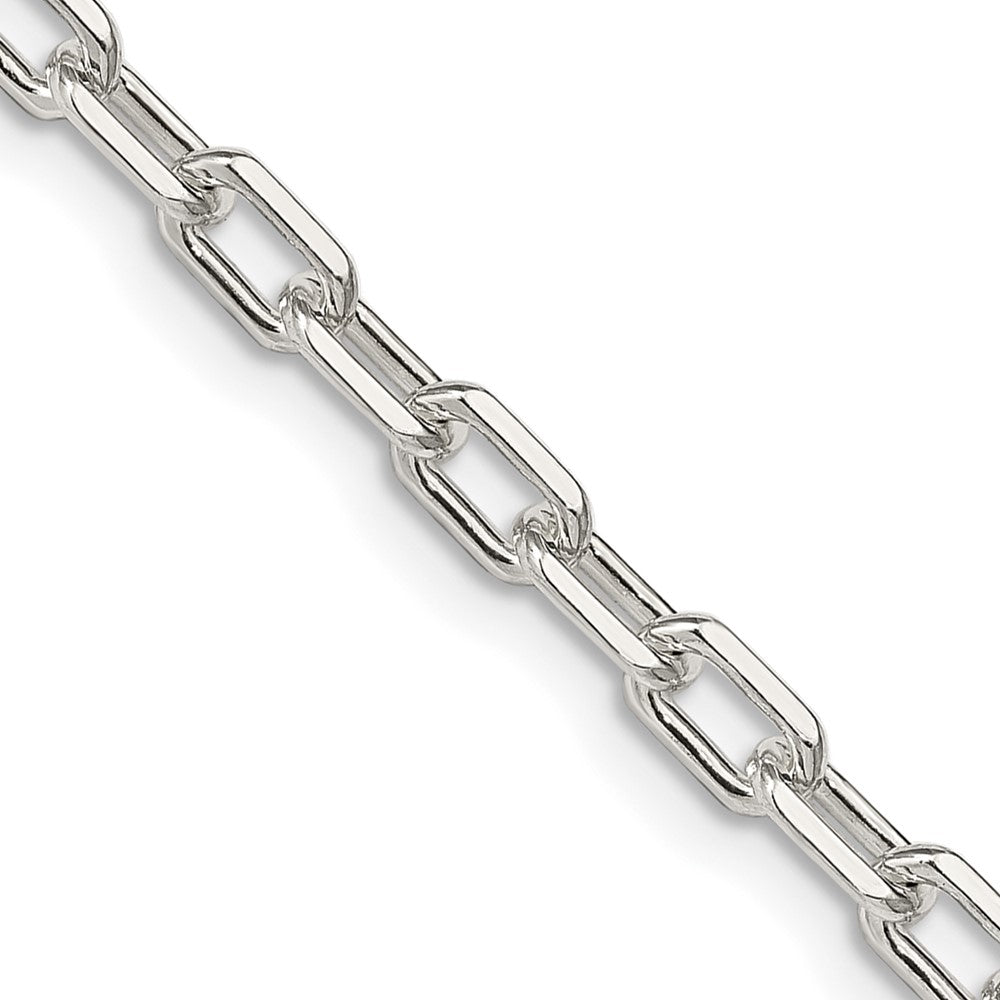 Sterling Silver 4.5mm Diamond-cut Long Link Cable Chain - 6