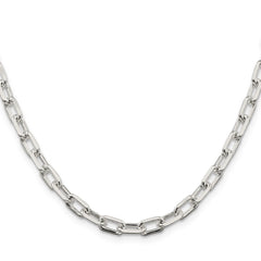 Sterling Silver 5.75mm Diamond-cut Long Link Cable Chain - 6