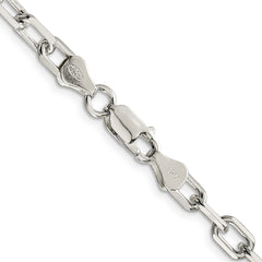 Sterling Silver 5.75mm Diamond-cut Long Link Cable Chain - 5