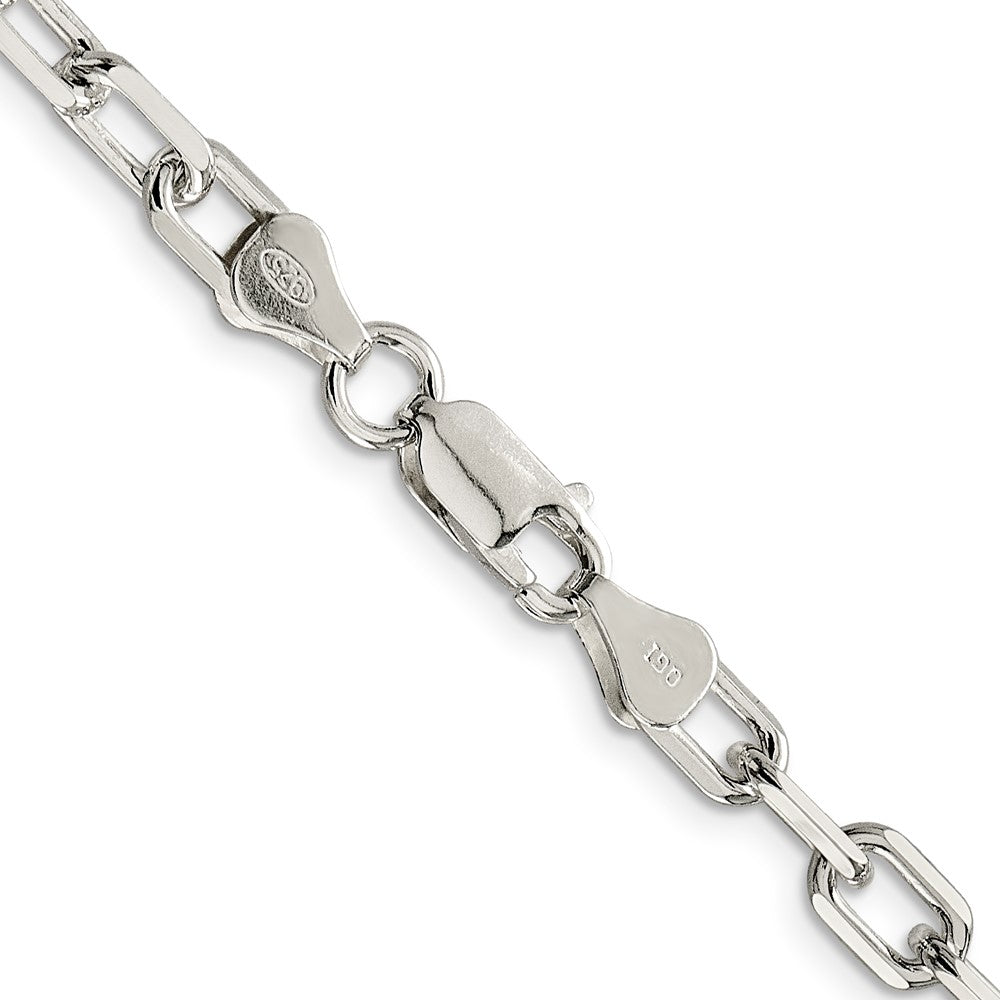 Sterling Silver 5.75mm Diamond-cut Long Link Cable Chain