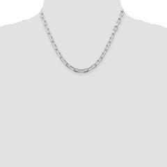 Sterling Silver 5.75mm Diamond-cut Long Link Cable Chain - 5