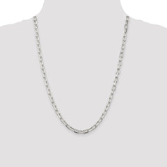 Sterling Silver 5.75mm Diamond-cut Long Link Cable Chain