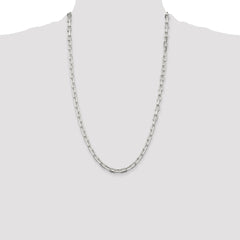 Sterling Silver 5.75mm Diamond-cut Long Link Cable Chain