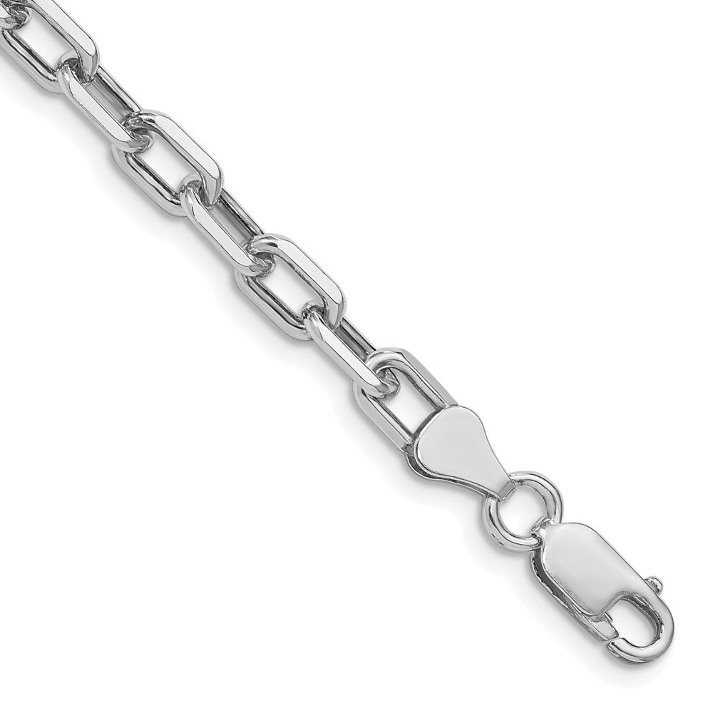 Sterling Silver Rhodium-plated 5.75mm Diamond-cut Long Link Cable Chain - 3