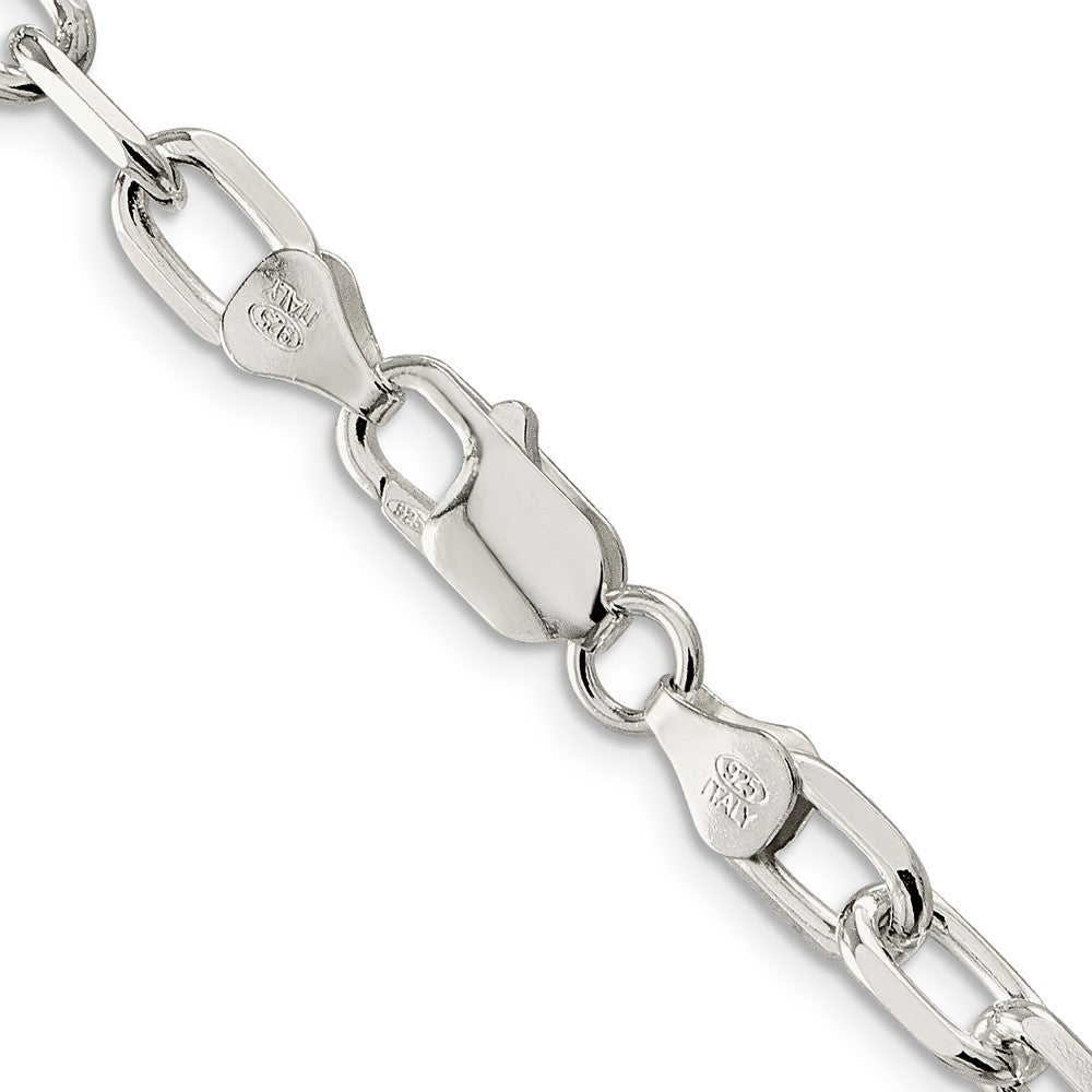 Sterling Silver 6.65mm Diamond-cut Long Link Cable Chain