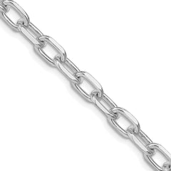 Sterling Silver Rhodium-plated 6.65mm Diamond-cut Long Link Cable Chain - 2