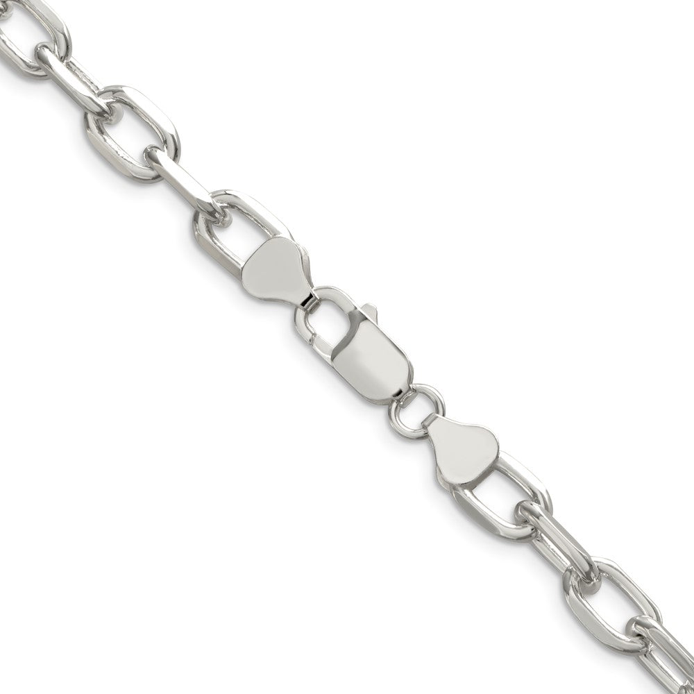 Sterling Silver 7.5mm Diamond-cut Long Link Cable Chain