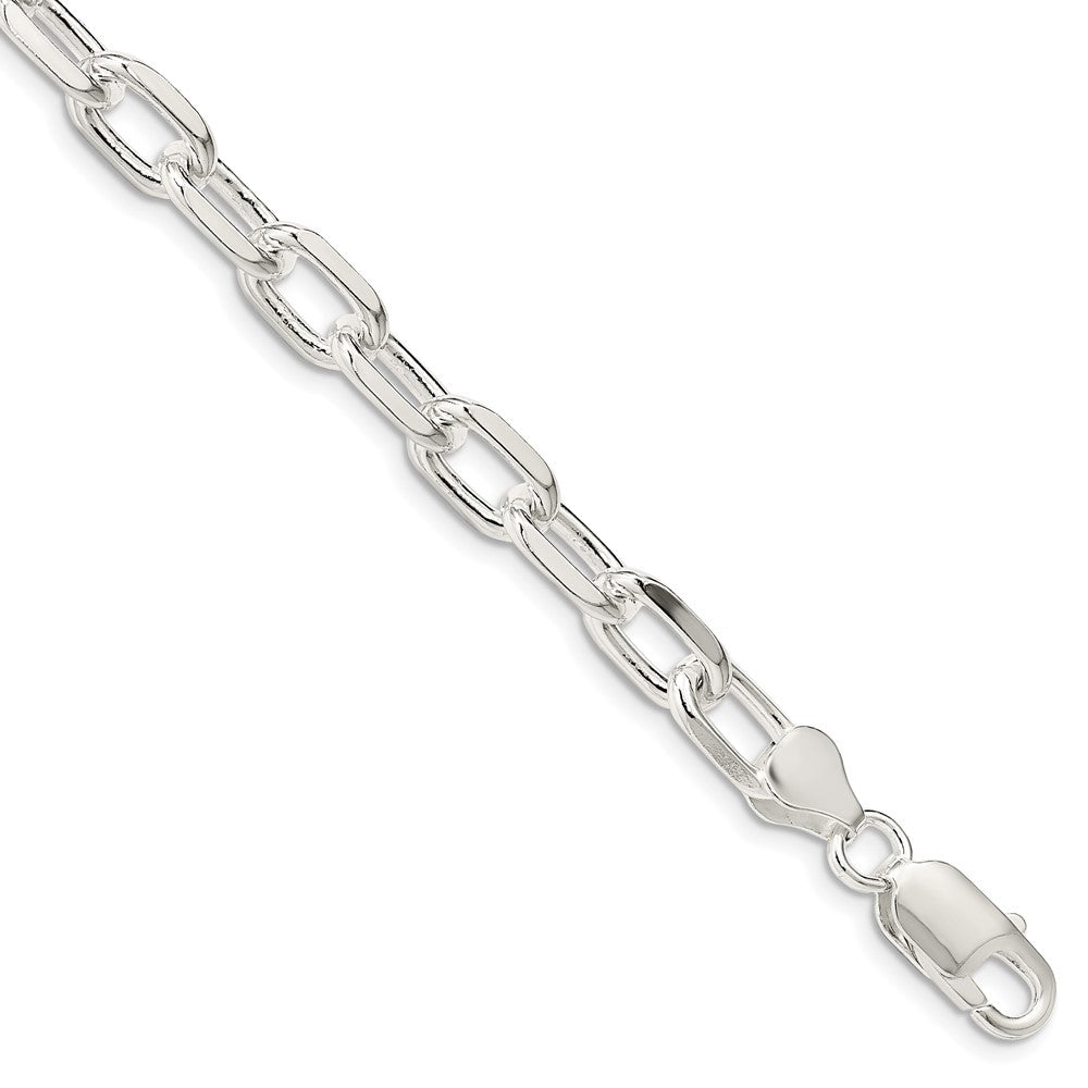 Sterling Silver 7.5mm Diamond-cut Long Link Cable Chain