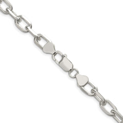 Sterling Silver Rhodium-plated 7.5mm Diamond-cut Long Link Cable Chain - 3