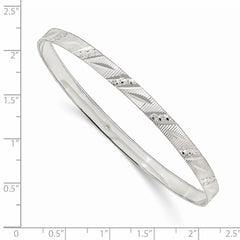Sterling Silver 5mm Diamond Cut Slip-on Bangle