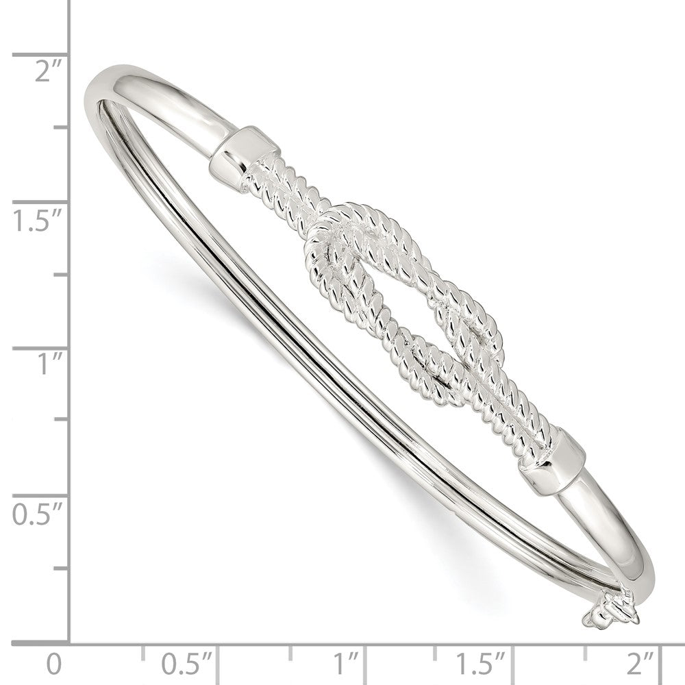 Sterling Silver Textured Love Flexible Knot Bangle